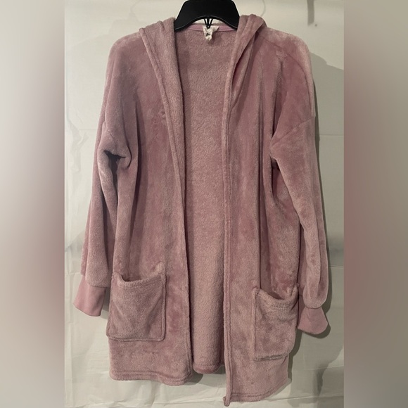 Hippie Rose Pink Hooded Cardigan Sweater - Picture 2 of 6